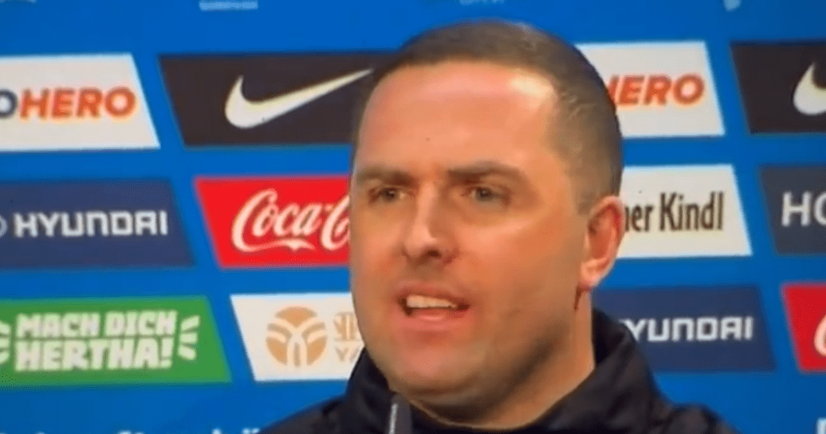 Mark Fotheringham stunned by ‘Braveheart’ question as Hertha Berlin coach tells reporter ‘that’s not funny’