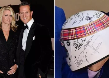 Michael Schumacher’s ‘wonderful’ moment as he signs helmet for charity auction