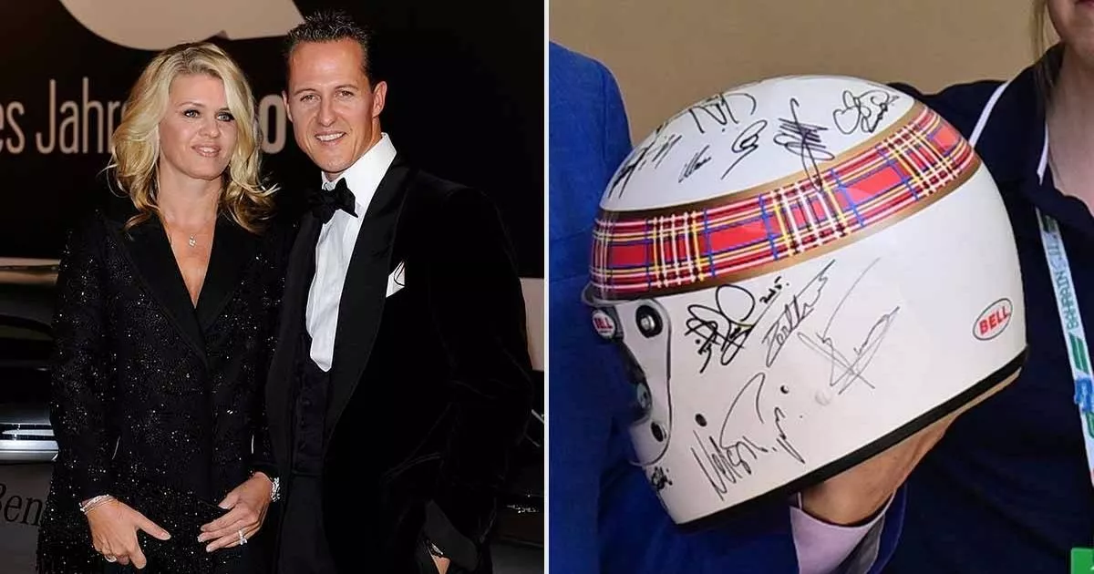 Michael Schumacher’s ‘wonderful’ moment as he signs helmet for charity auction